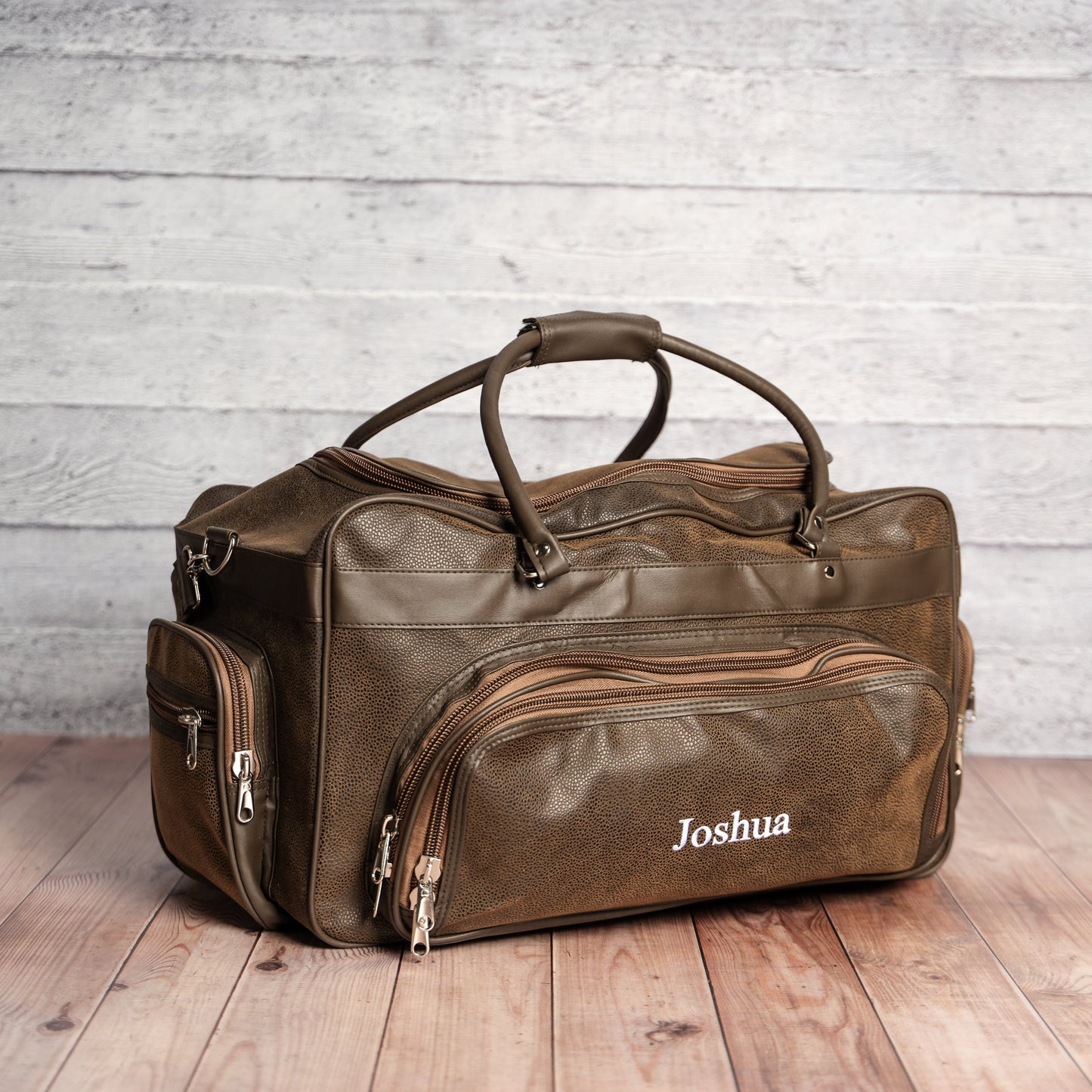 Customized Leather Weekender Duffle Bag