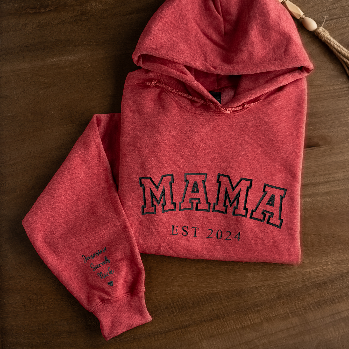 Customized Mama Hoodie with Names on Sleeve