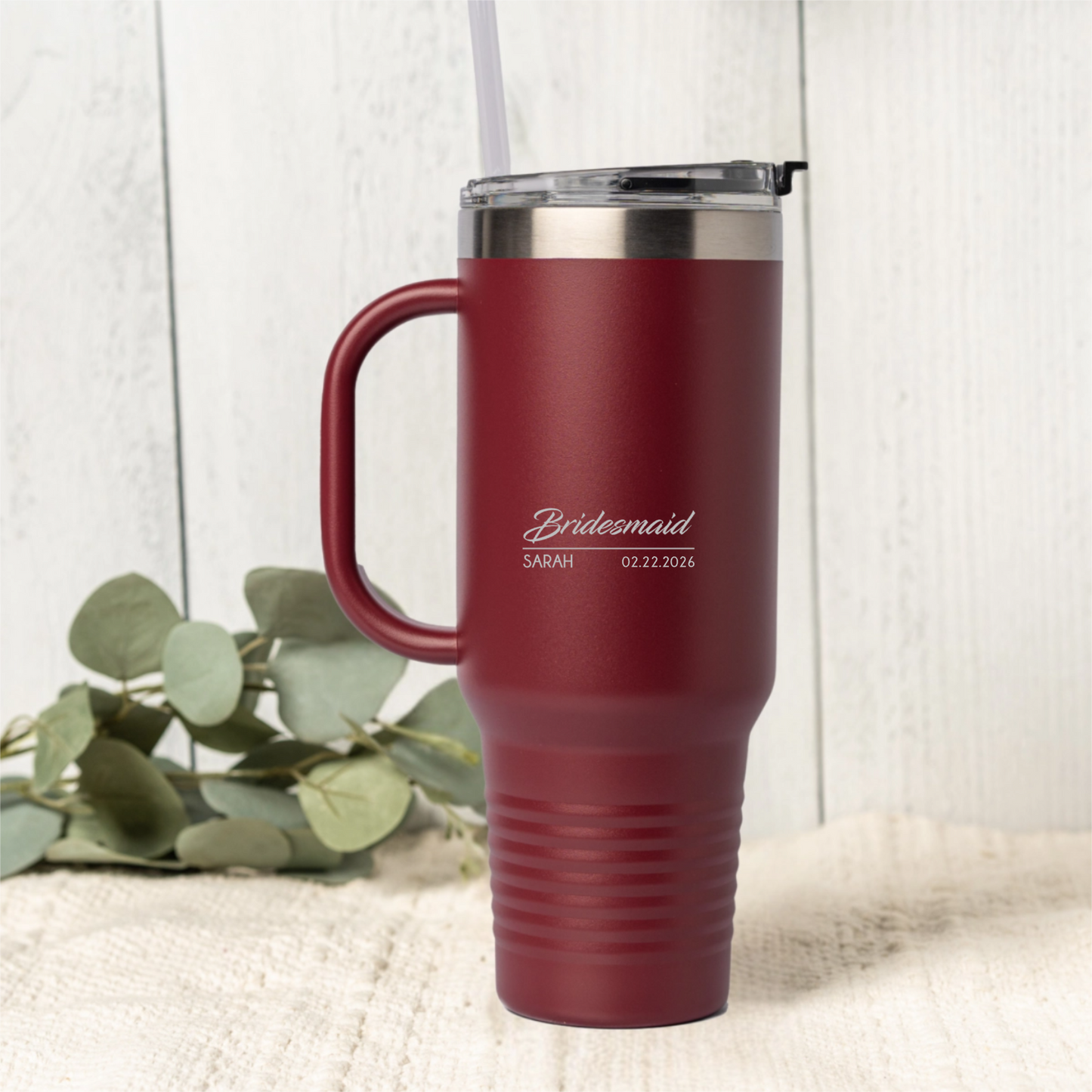 Customized 40oz Wedding Tumbler – Bridesmaids, Groomsmen, Best Man