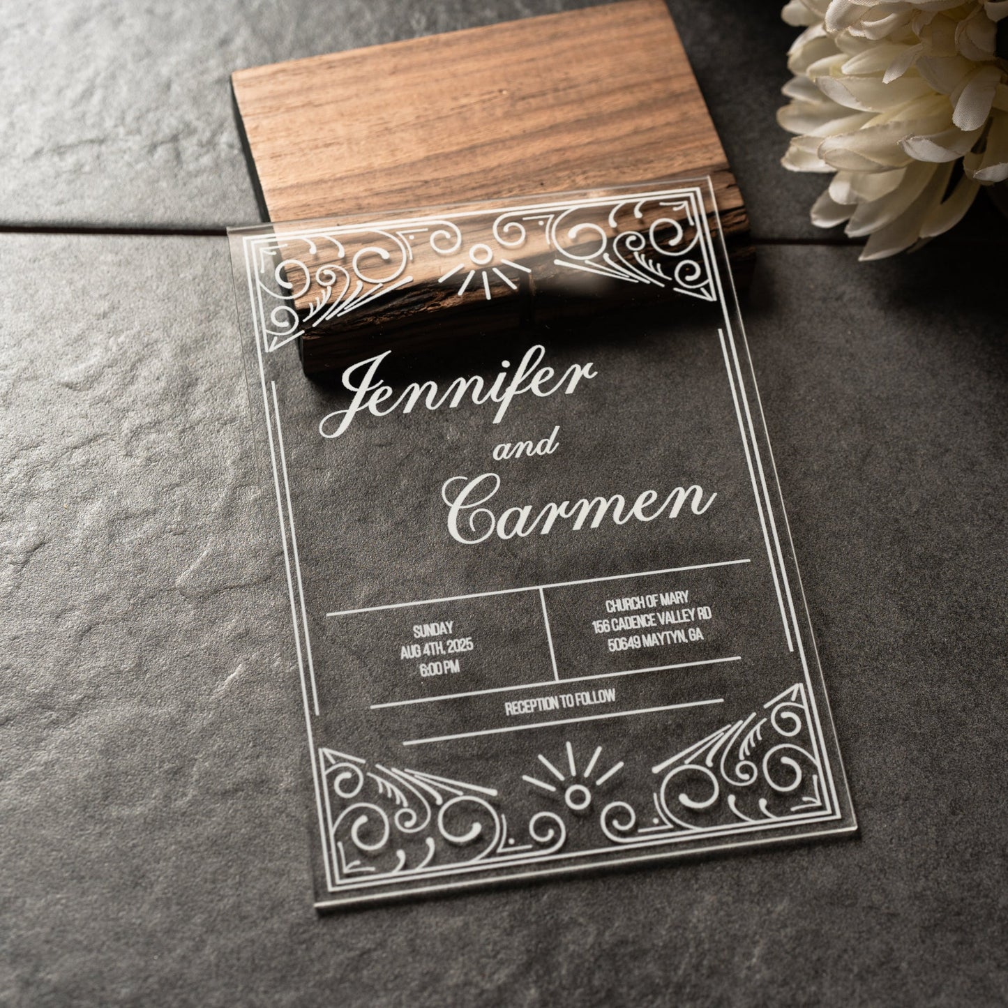 Custom Acrylic Wedding Invitations