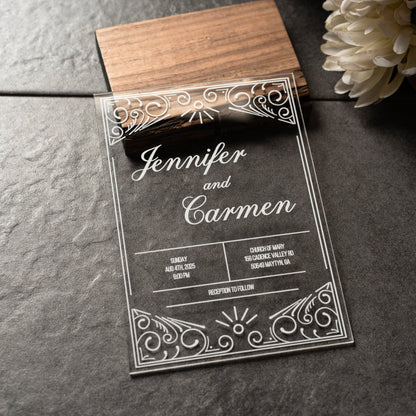 Custom Acrylic Wedding Invitations