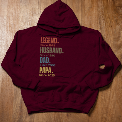 Customized Dad Since Hoodies