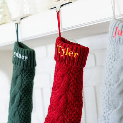 Custom Embroidered Cable Knit Christmas Stockings