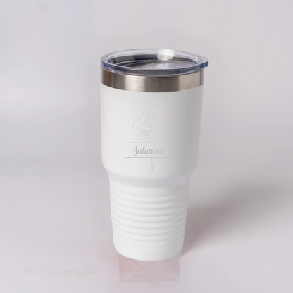 Customized 30oz Tumblers with Split Birth Flower