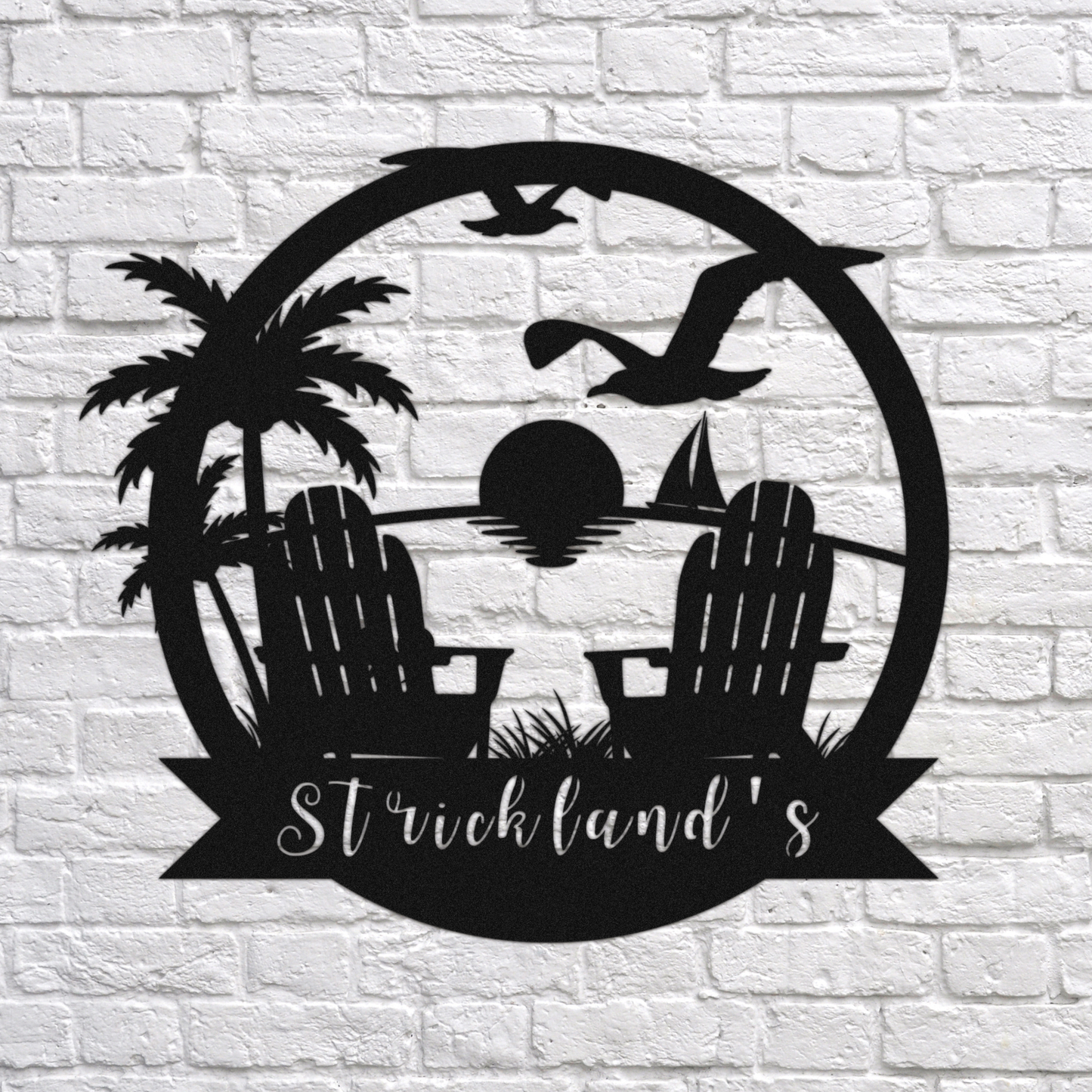 Customized Metal Sign Beach Design