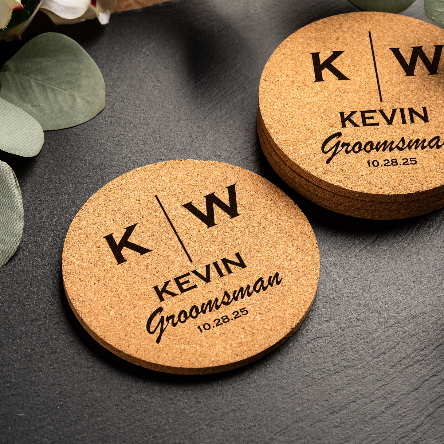 Customized Wedding Cork Coasters