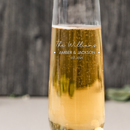 Customized Stemless Champagne Flute - Wedding Designs