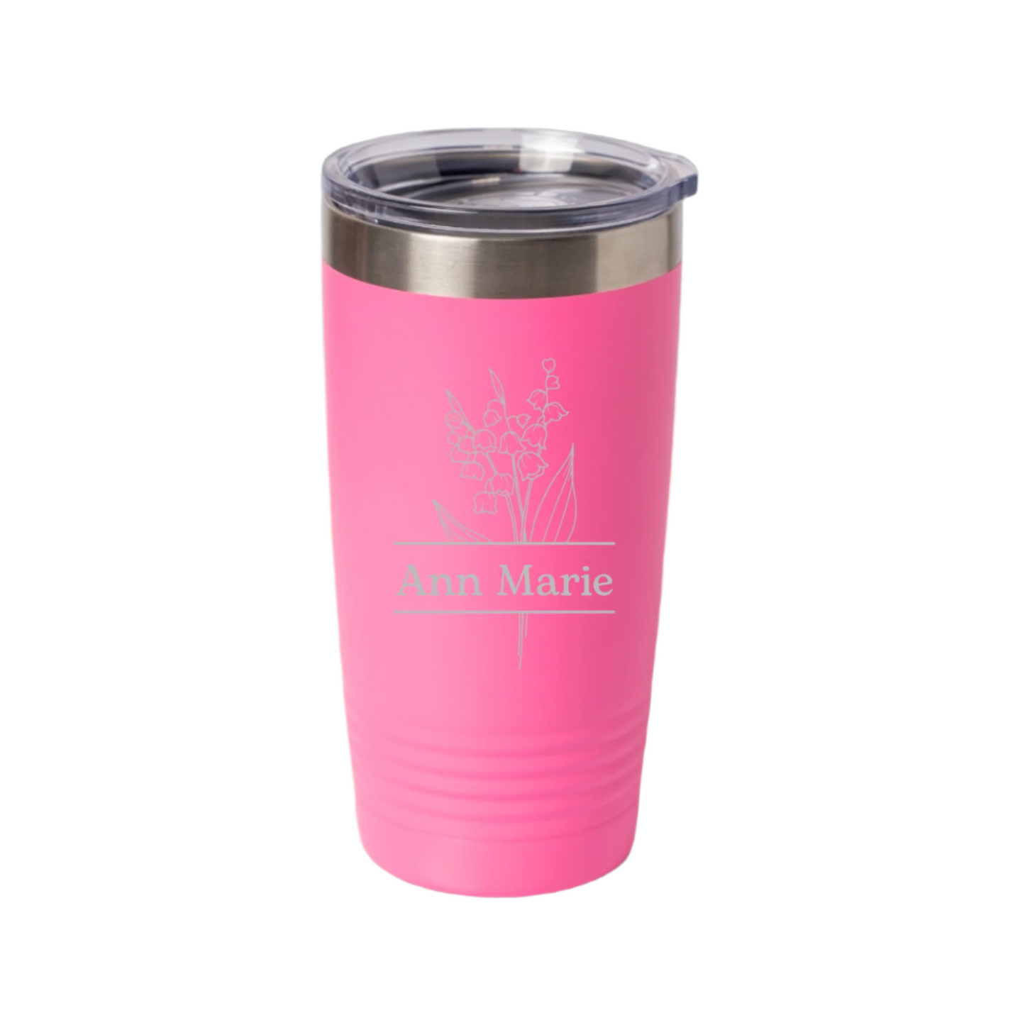 Customized Split Birth Floral 20oz Tumblers with Silver Lip