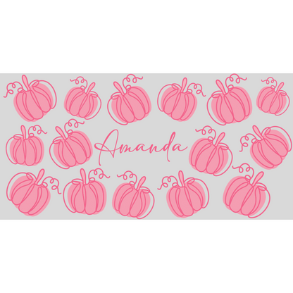Custom 16oz Glass Can with Pumpkin Print