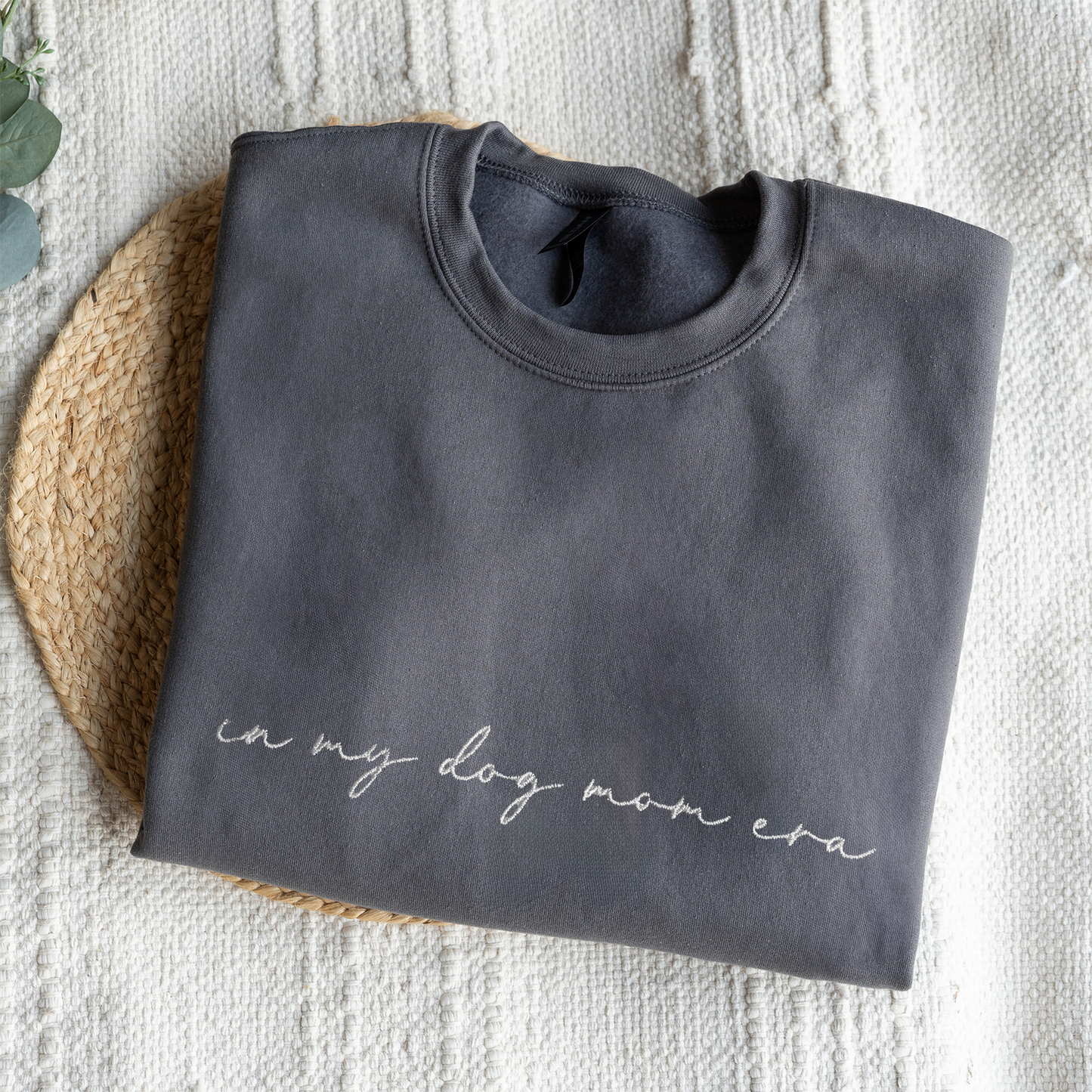 Customized In My Dog Mom Era Crewneck with Names on Sleeve