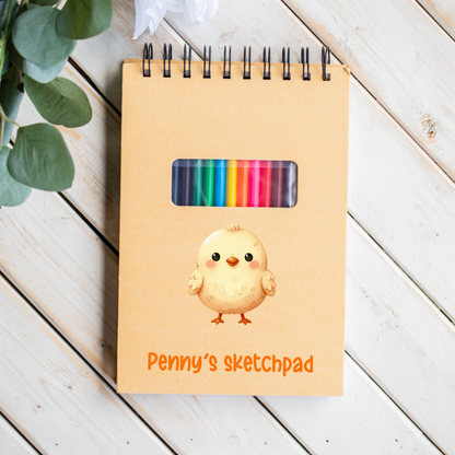 Customized Watercolor Animals Kids Sketchpad