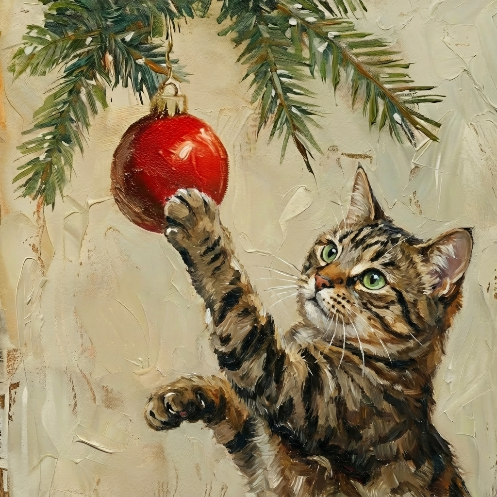 Christmas Cat Framed Print
