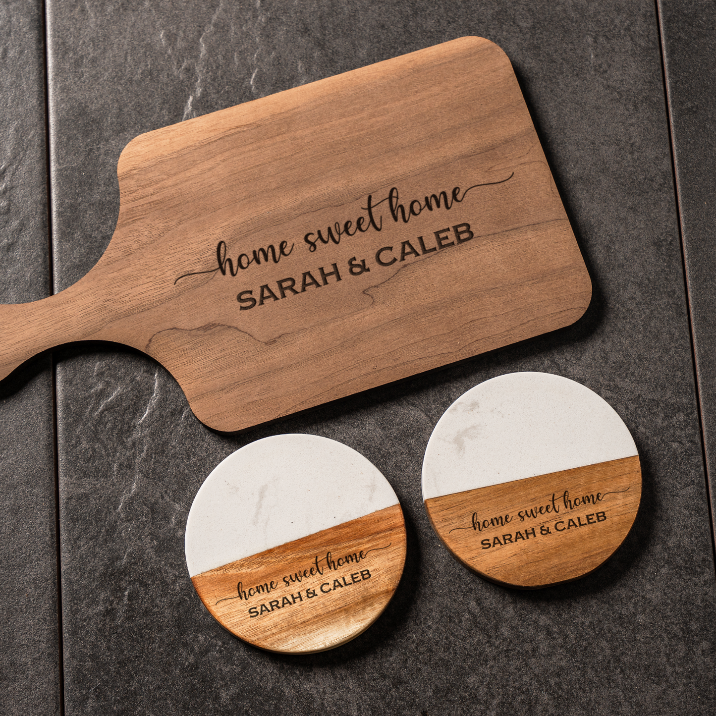 Customized Cutting Board & Coasters Gift Set