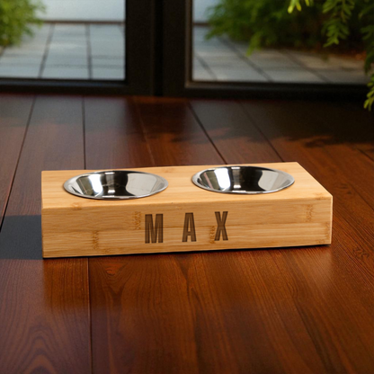 Customized Wood Pet Feeding Stand with Dog Bowls