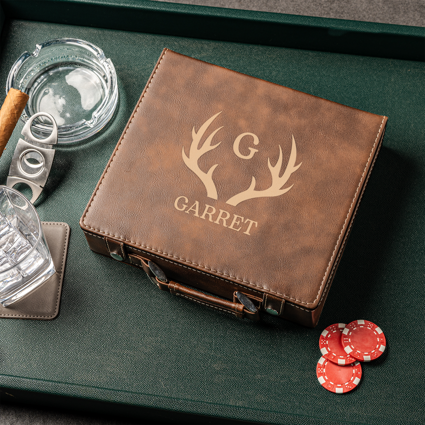 Customized Rustic Poker Set