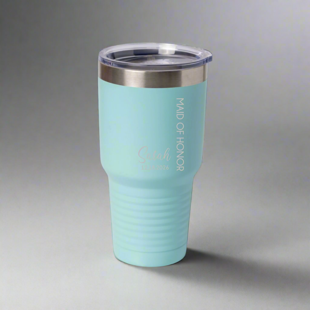 Customized 30oz Tumbler with Silver Lip - Groomsmen, Bridesmaids, Best Man