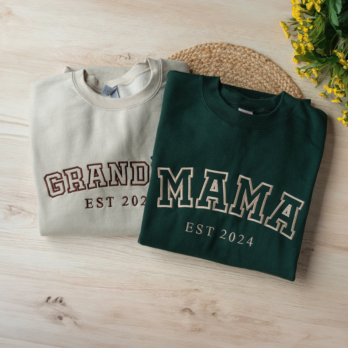 Custom Embroidered Mama/Grandma Family Names Sweatshirt