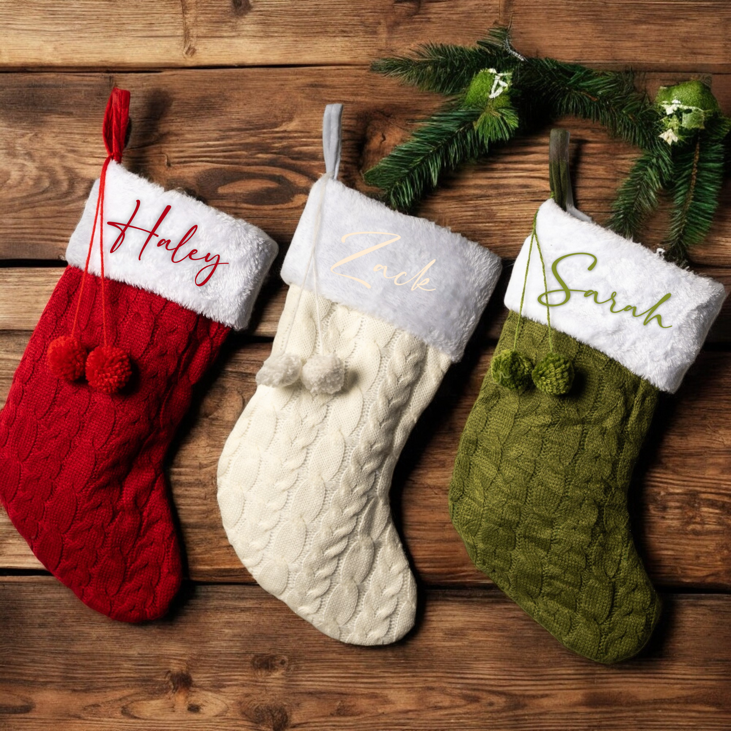 Customized Knit Stockings with Cuff