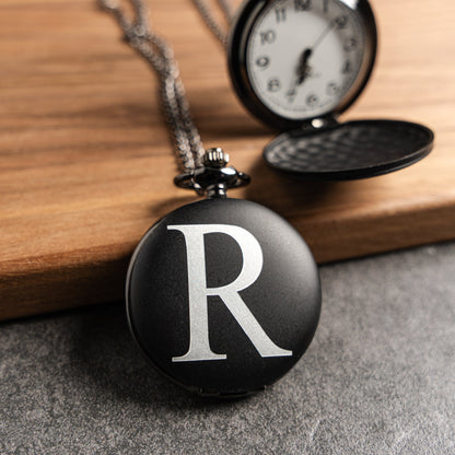 Customized Black Pocket Watch
