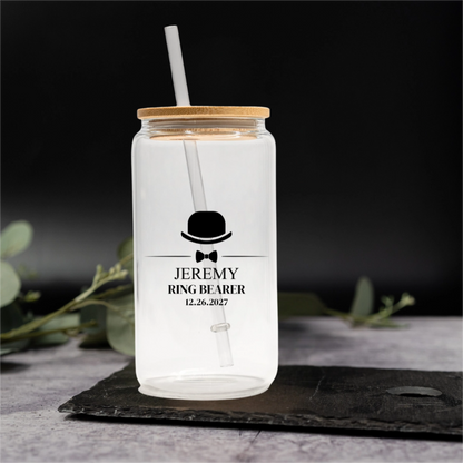 Customized Glass Cans - Groomsmen, Bridesmaids, Best Man