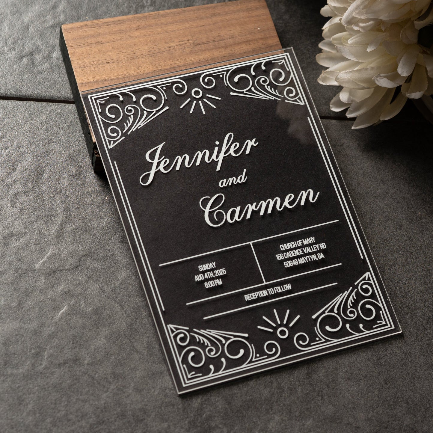 Custom Acrylic Wedding Invitations